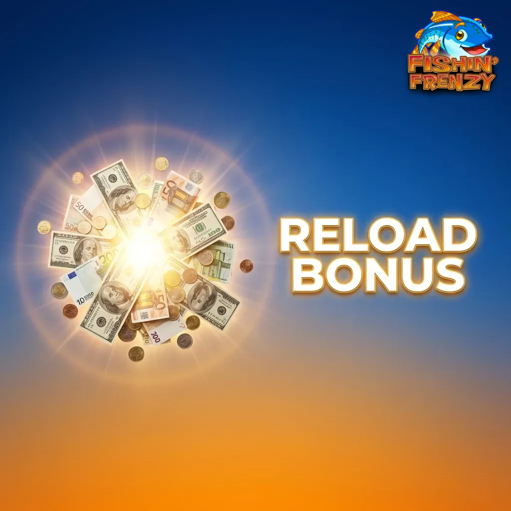 Existing player making additional deposit to receive reload bonus for continued Fishin Frenzy gameplay