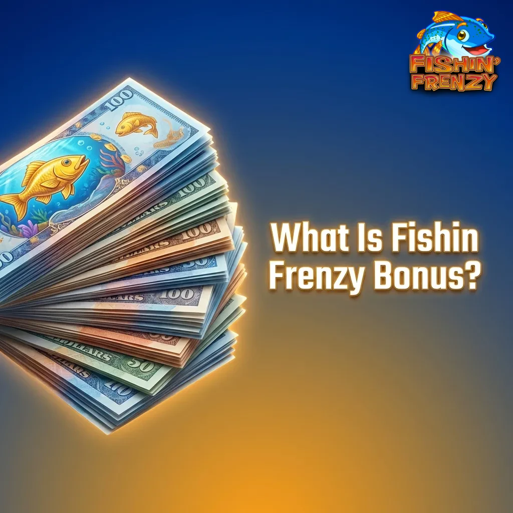 Casino promotional offer showing extra funds and free spins for Fishin Frenzy slot game with welcome bonus details